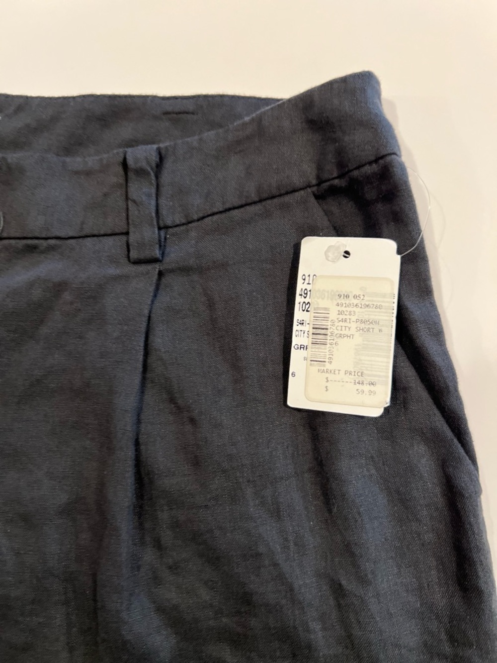 Eileen Fisher Organic Linen Shorts Navy Size 6 NWT - Picture 11 of 11
